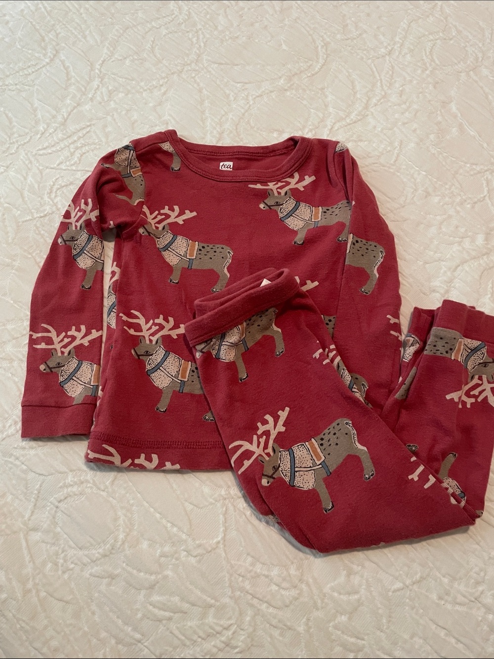 Tea Collection Red Reindeer Pajama Set